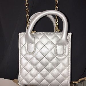 🆕Vegan Leather Silver Mini Purse